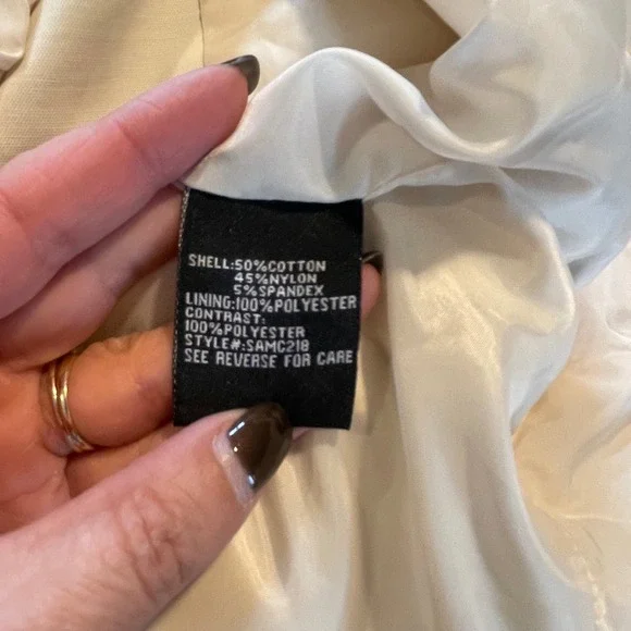 Blanc Noir Ruffle Trench Jacket Womens M Cream Coquette Avant-Garde Belted Coat - Picture 7 of 11